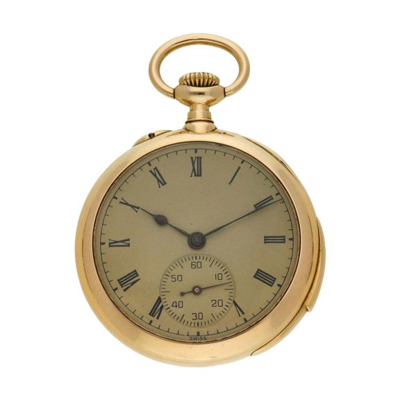 Swiss gold five minute repeating pocket watch Circa 1910