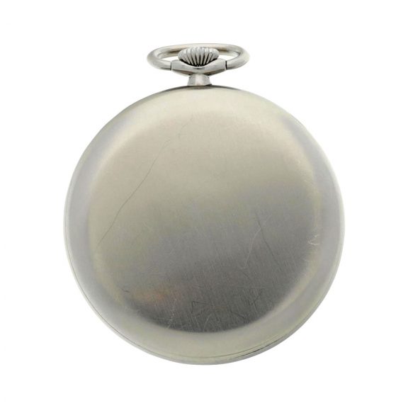 Swiss stainless steel open faced lever pocket watch Circa 1941 Swiss stainless steel open faced lever pocket watch Circa 1941