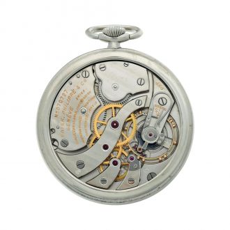 Swiss stainless steel open faced lever pocket watch Circa 1941