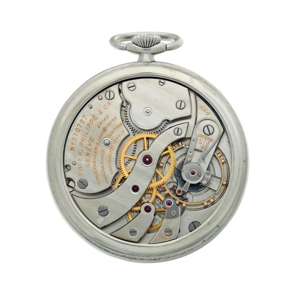 Swiss stainless steel open faced lever pocket watch Circa 1941 Swiss stainless steel open faced lever pocket watch Circa 1941