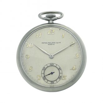 Swiss stainless steel open faced lever pocket watch Circa 1941