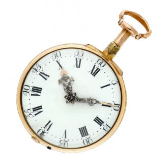 English gold pair cased half quarter repeating watch Circa 1760