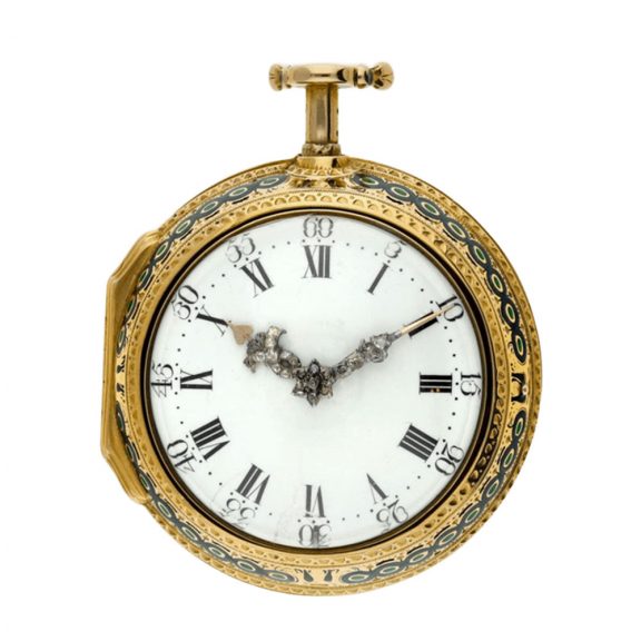English gold pair cased half quarter repeating watch Circa 1760 English gold pair cased half quarter repeating watch Circa 1760