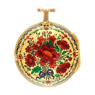 English gold pair cased half quarter repeating watch Circa 1760