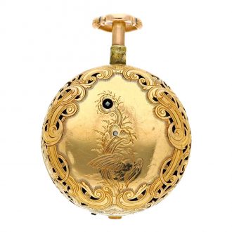 English gold pair cased half quarter repeating watch Circa 1760
