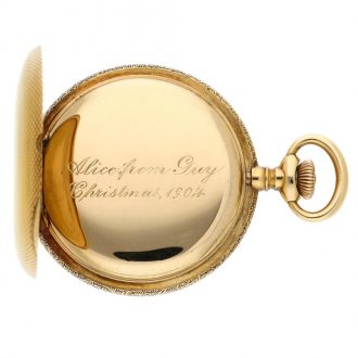 Swiss 18K yellow gold hunting cased pocket watch Circa 1900