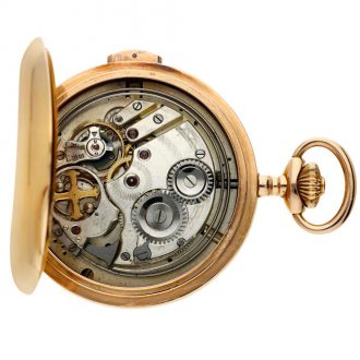 Swiss minute repeating full hunter automaton watch Circa 1915 Swiss minute repeating full hunter automaton watch Circa 1915