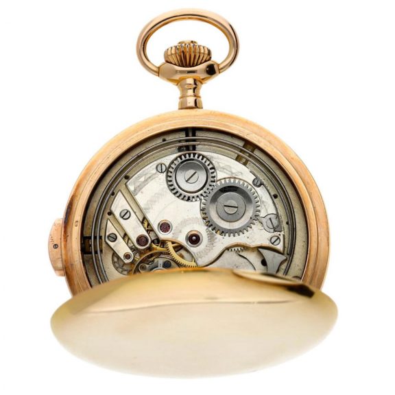 Swiss minute repeating full hunter automaton watch Circa 1915 Swiss minute repeating full hunter automaton watch Circa 1915