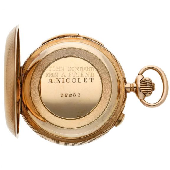 Swiss minute repeating chronograph pocket watch Circa 1900 Swiss minute repeating chronograph pocket watch Circa 1900