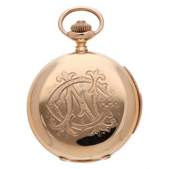 Swiss pink gold minute repeating pocket lever watch Circa 1880
