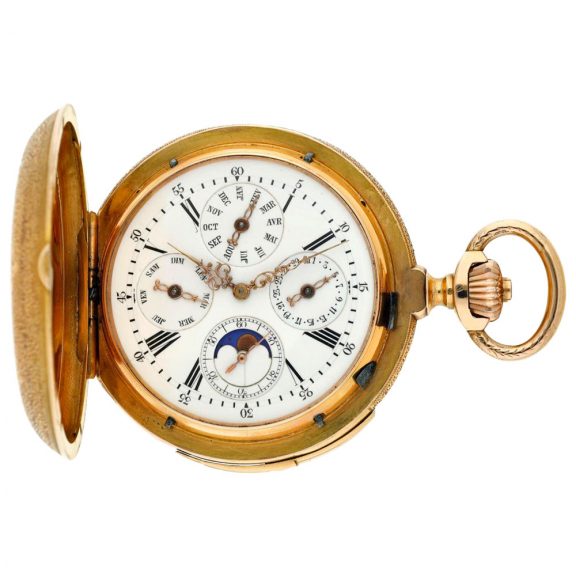 Swiss minute repeating annual calendar watch Circa 1900