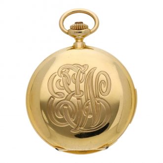 Swiss yellow gold five minute repeating pocket watch Circa 1887
