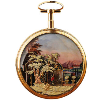 Swiss unique gold watch with musical movement Circa 1790