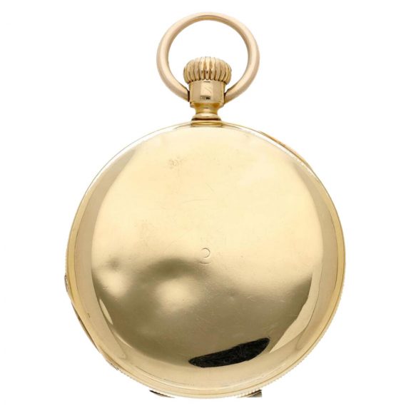 Swiss 18K yellow gold hunting cased pocket watch Circa 1868 Swiss 18K yellow gold hunting cased pocket watch Circa 1868