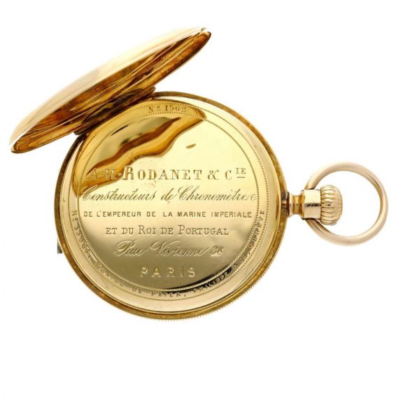 Swiss 18K yellow gold hunting cased pocket watch Circa 1868 Swiss 18K yellow gold hunting cased pocket watch Circa 1868
