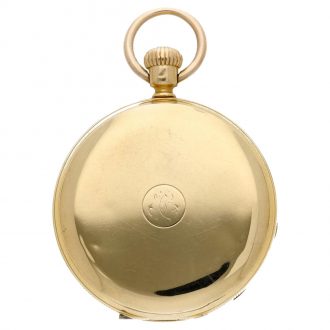 Swiss 18K yellow gold hunting cased pocket watch Circa 1868