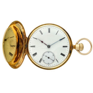 Swiss 18K yellow gold hunting cased pocket watch Circa 1868