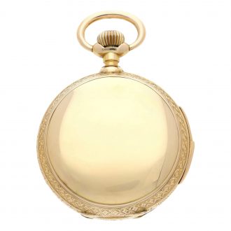 Swiss gold minute repeating automaton pocket watch Circa 1890