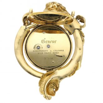 Swiss yellow gold, enamel, and diamond set watch Circa 1860