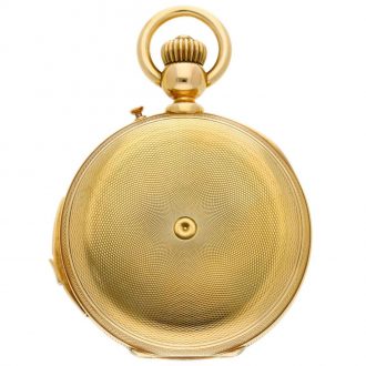 Swiss yellow gold minute repeating hunting cased watch Circa 1875