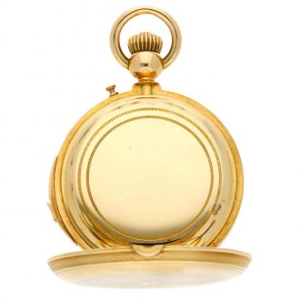 Swiss yellow gold minute repeating hunting cased watch Circa 1875