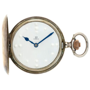 Swiss silver hunting cased pocket watch with braille indices Circa 1915