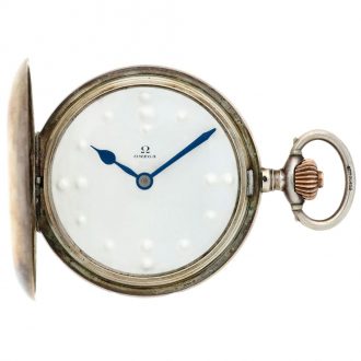 Swiss silver hunting cased pocket watch with braille indices Circa 1915