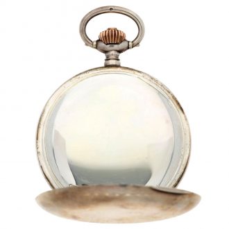 Swiss silver hunting cased pocket watch with braille indices Circa 1915