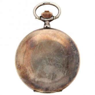 Swiss silver hunting cased pocket watch with braille indices Circa 1915