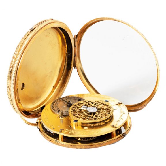 Swiss 18K yellow gold key wind lever pocket watch Circa 1841 Swiss 18K yellow gold key wind lever pocket watch Circa 1841