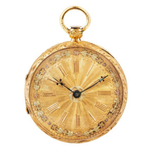 Swiss 18K yellow gold key wind lever pocket watch Circa 1841