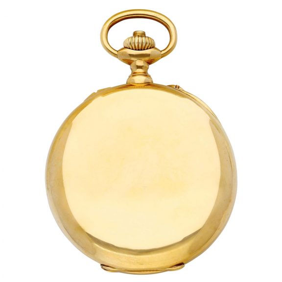 A Swiss 18K gold single button chronograph watch Circa 1900 A Swiss 18K gold single button chronograph watch Circa 1900