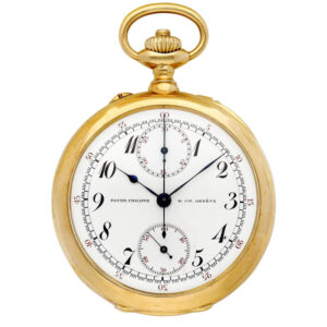 A Swiss 18K gold single button chronograph watch Circa 1900