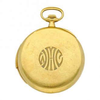 Swiss gold minute repeating lever pocket watch Circa 1910