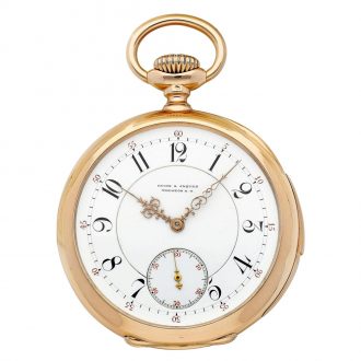 Swiss 18K pink gold minute repeating lever watch Circa 1892