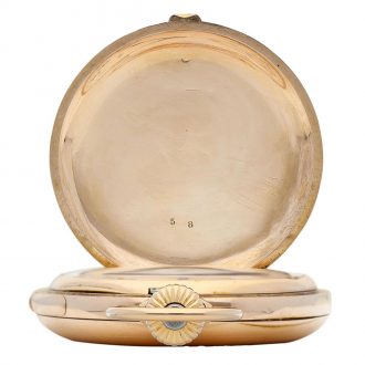 Swiss 18K gold hunting cased minute repeating watch Circa 1920