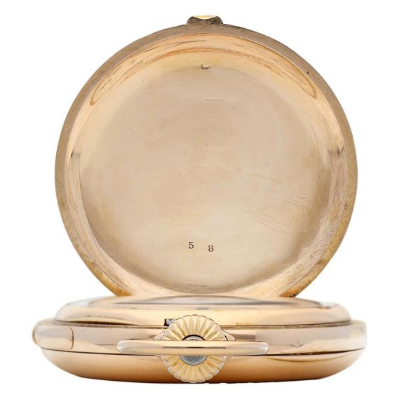 Swiss 18K gold hunting cased minute repeating watch Circa 1920 Swiss 18K gold hunting cased minute repeating watch Circa 1920