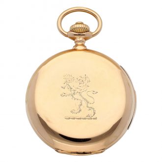 Swiss 18K gold hunting cased minute repeating watch Circa 1920