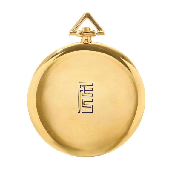 French 18K gold open faced keyless lever dress watch Circa 1930