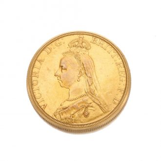 Swiss gold coin of 1887 fitted with concealed watch Circa 1940