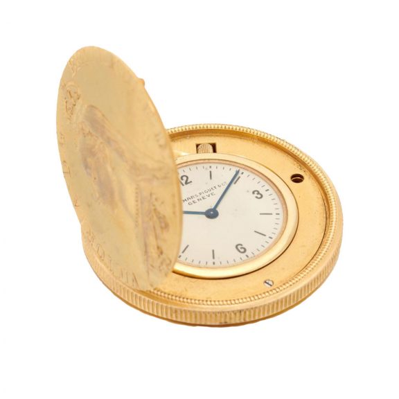 Swiss gold coin of 1887 fitted with concealed watch Circa 1940 Swiss gold coin of 1887 fitted with concealed watch Circa 1940