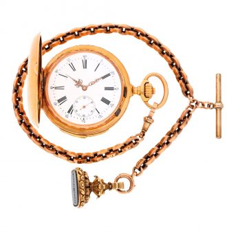 Swiss hunting cased minute repeating keyless lever watch Circa 1890 Swiss hunting cased minute repeating keyless lever watch Circa 1890