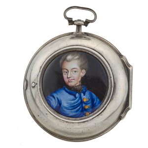 German verge watch with two enamel portraits Circa 1760