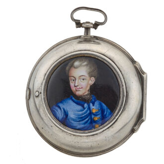 German verge watch with two enamel portraits Circa 1760
