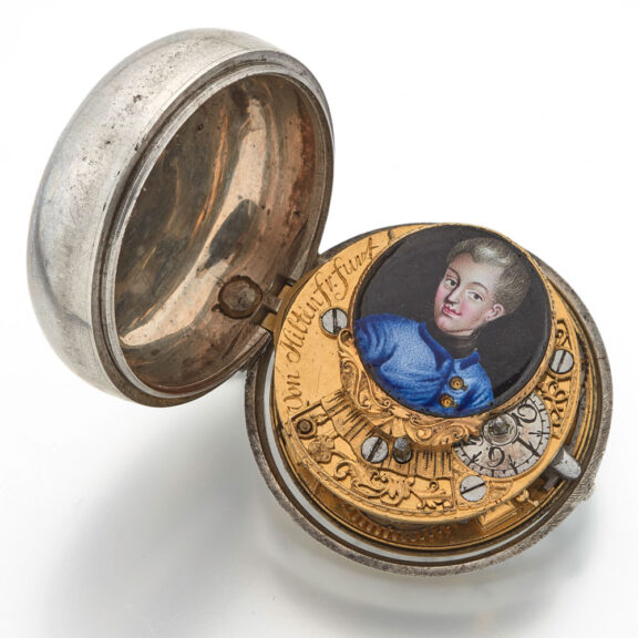 German verge watch with two enamel portraits Circa 1760 German verge watch with two enamel portraits Circa 1760