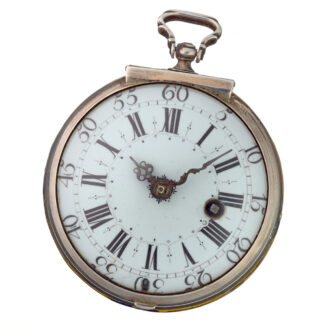 An early enamel verge pocket watch in a silver case Circa 1700 An early enamel verge pocket watch in a silver case Circa 1700