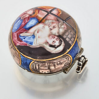 An early enamel verge pocket watch in a silver case Circa 1700 An early enamel verge pocket watch in a silver case Circa 1700