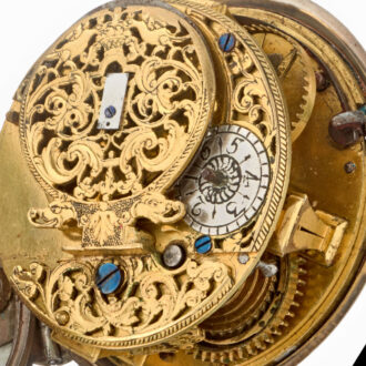 An early enamel verge pocket watch in a silver case Circa 1700 An early enamel verge pocket watch in a silver case Circa 1700