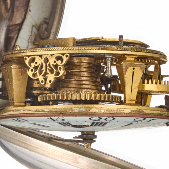 An early enamel verge pocket watch in a silver case Circa 1700 An early enamel verge pocket watch in a silver case Circa 1700