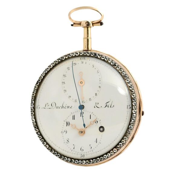 Swiss gold, enamel and diamond set verge watch Circa 1820 Swiss gold, enamel and diamond set verge watch Circa 1820